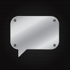 Silver speech bubble on dark background N3