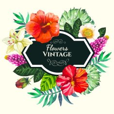 Vector illustration with watercolor flowers N57