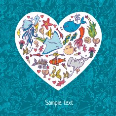 Sea life pattern background N3
