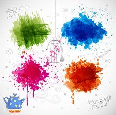 Set of four bright grunge backgrounds N2