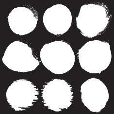 Grunge paint circle vector element set Brush smear stain texture N11