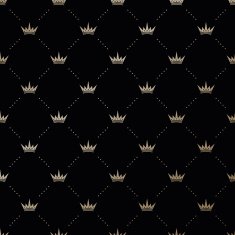 Seamless vector gold pattern with king crowns N6