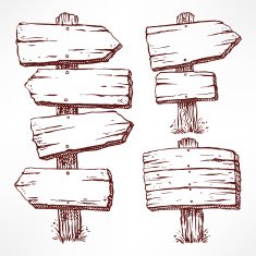 wooden sketch billboards
