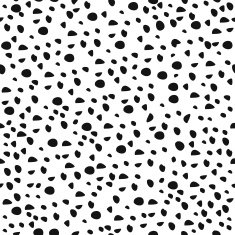 Abstract black and white polka dot seamless pattern