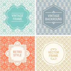 Set of vintage frames in Orange Gold Turquoise Grey N2