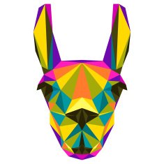 Abstract llama Polygonal triangle geometric illustration isolated on white background N2