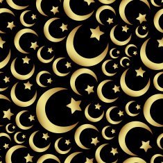 gold islam star and crescent religion seamless pattern eps10