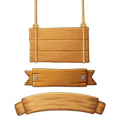 Set of light wooden banners Vector illustration