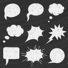 Vector Set of Chalkboard speech bubbles - Illustration N2