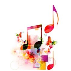 Colorful musical note background N2