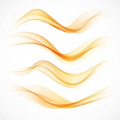 Set of orange wavy banners Vector illustration