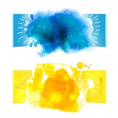 Watercolor splash banners