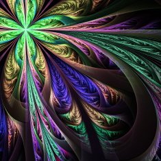 Diagonal symmetric multicolor fractal tracery frosty pattern