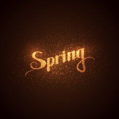 Spring label with light sparkles N2