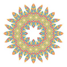 Ethnicity round ornament Circular ornament in ethnic American Indian style N2