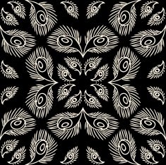 Seamless background made of exotic pattern in black colors N15