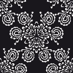 Seamless background made of exotic pattern in black color N8