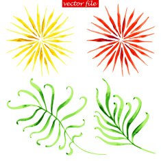 Tropical flower and leaves N2