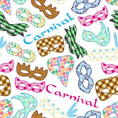 carnival rio colorful pattern masks design seamless eps10