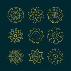 set of circles pattern with floral concept isolate on background N2