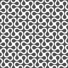 Monochrome curved geometric seamless pattern