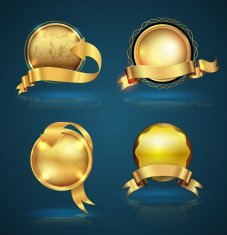 Gold badge ribbon set
