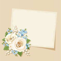 Vintage card with white and blue flowers Vector eps-10