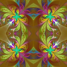 Symmetric multicolored fractal tracery Collection - frosty pattern N10