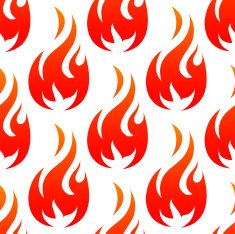 Fire flames with red blaze seamless pattern