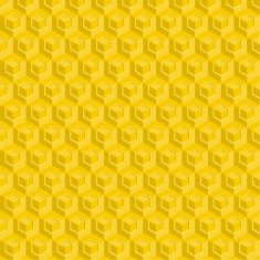 Seamless pattern of yellow glossy honeycombs
