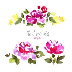 Watercolor Flowers Set N5