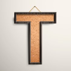 3d wooden frame cork board letter T N2