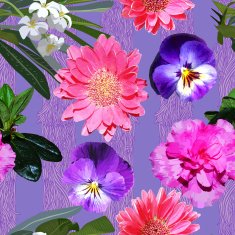 Seamless pattern with realistic flowers N2