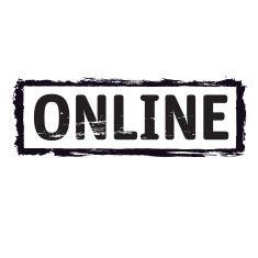 Black vector grunge stamp ONLINE N2