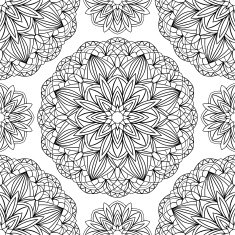 Seamless pattern with black medallions N2