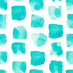 Watercolor mint stainsliding rows geometric seamless pattern