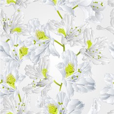 Seamless texture white rhododendron vector