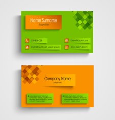 Business card with orange green design template N2