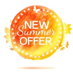 New summer offer pencil drawing label