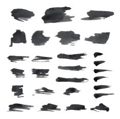 Vector set of various grunge brush strokes