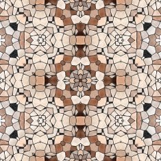 Seamless kaleidoscope mosaic in brown N2