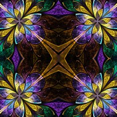 Symmetrical pattern in stained-glass window style N10