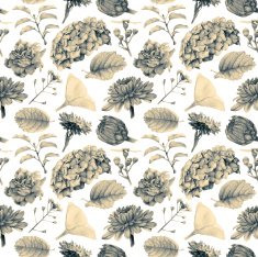 Seamless pattern with beautiful spring flowers and plants N21