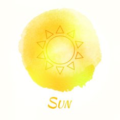 Sun Vector Watercolor Concept N2