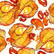 seamless pattern wich watercolor and digital sea shells
