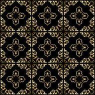 black background with golden ornament - seamless vector