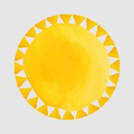 Watercolor orange spots and sun - illustration