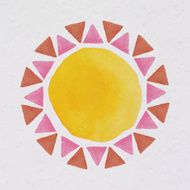 Watercolor geometric frame template