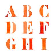 Vector Watercolor alphabet N2