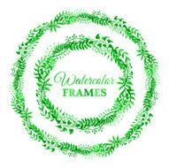 Green watercolor nature frames